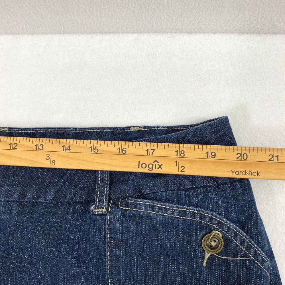 Cato Jean Skirt Women 20W Dark Wash Denim A-Line Stretch Modest Knee Length - Picture 7 of 10